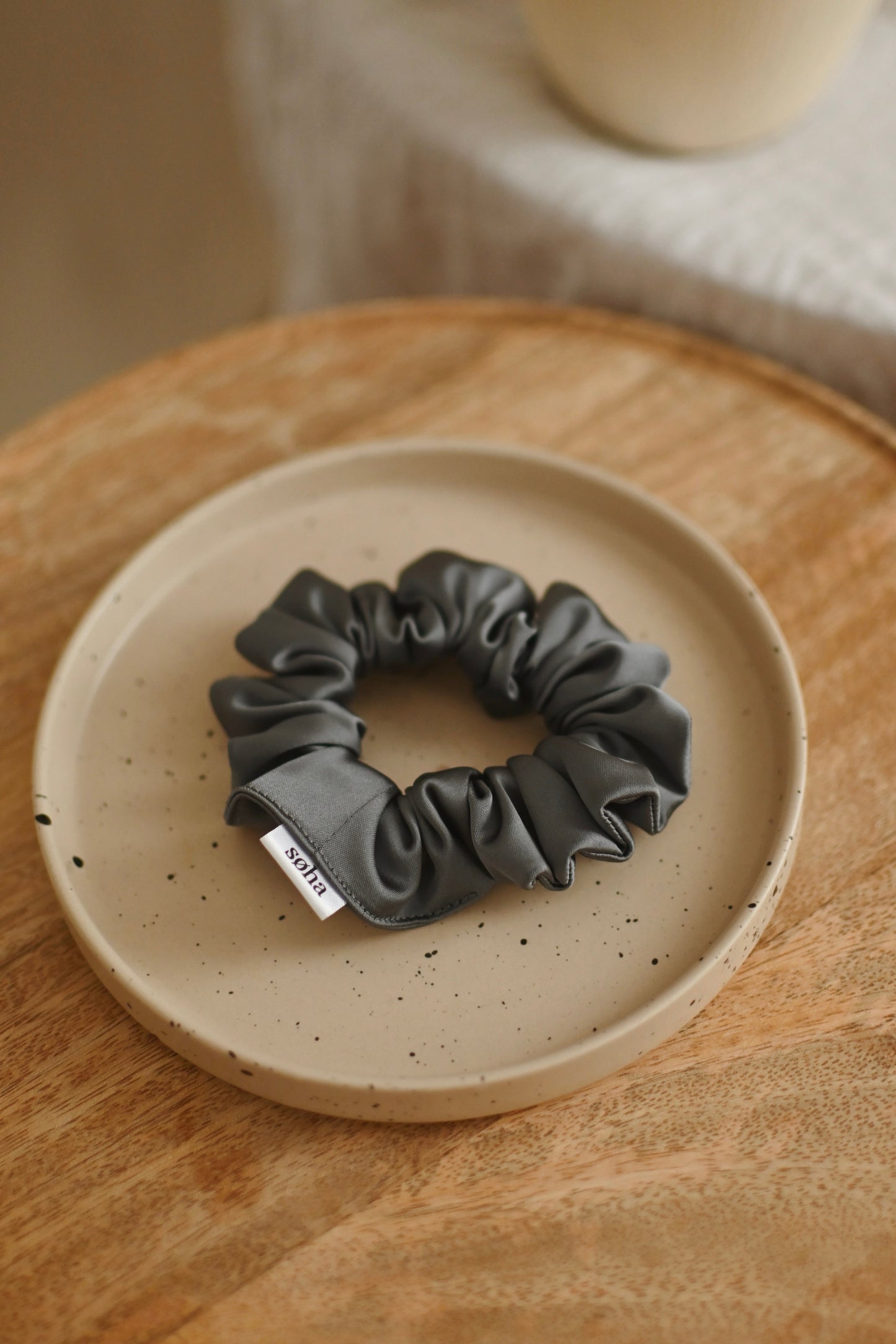 Chouchou en satin - Gris acier
