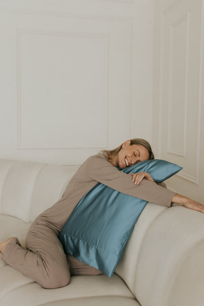 Taie d'oreiller en satin - Turquoise