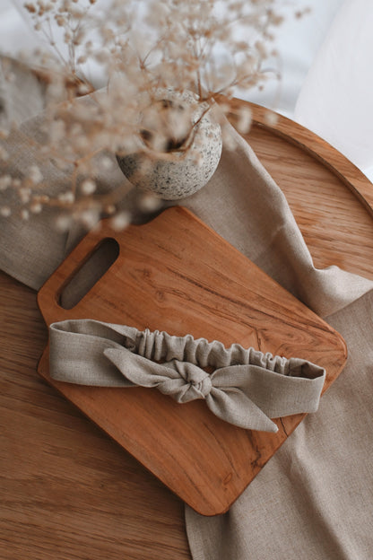 Bandeau avec boucle en lin - Naturel brut