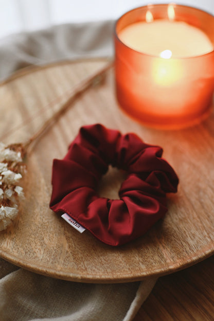 Chouchou en satin - Rouge vin