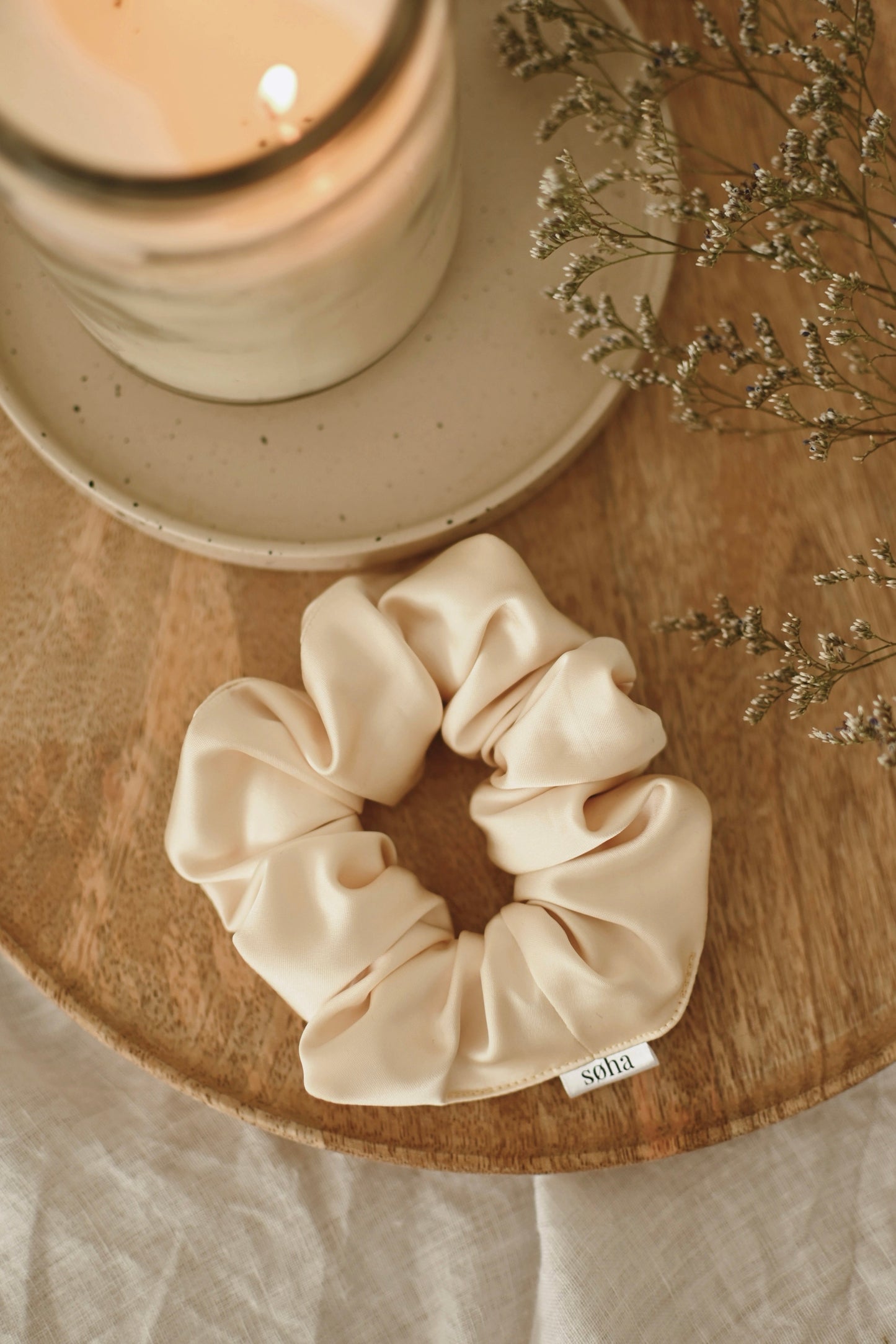 Chouchou en satin - Vanille