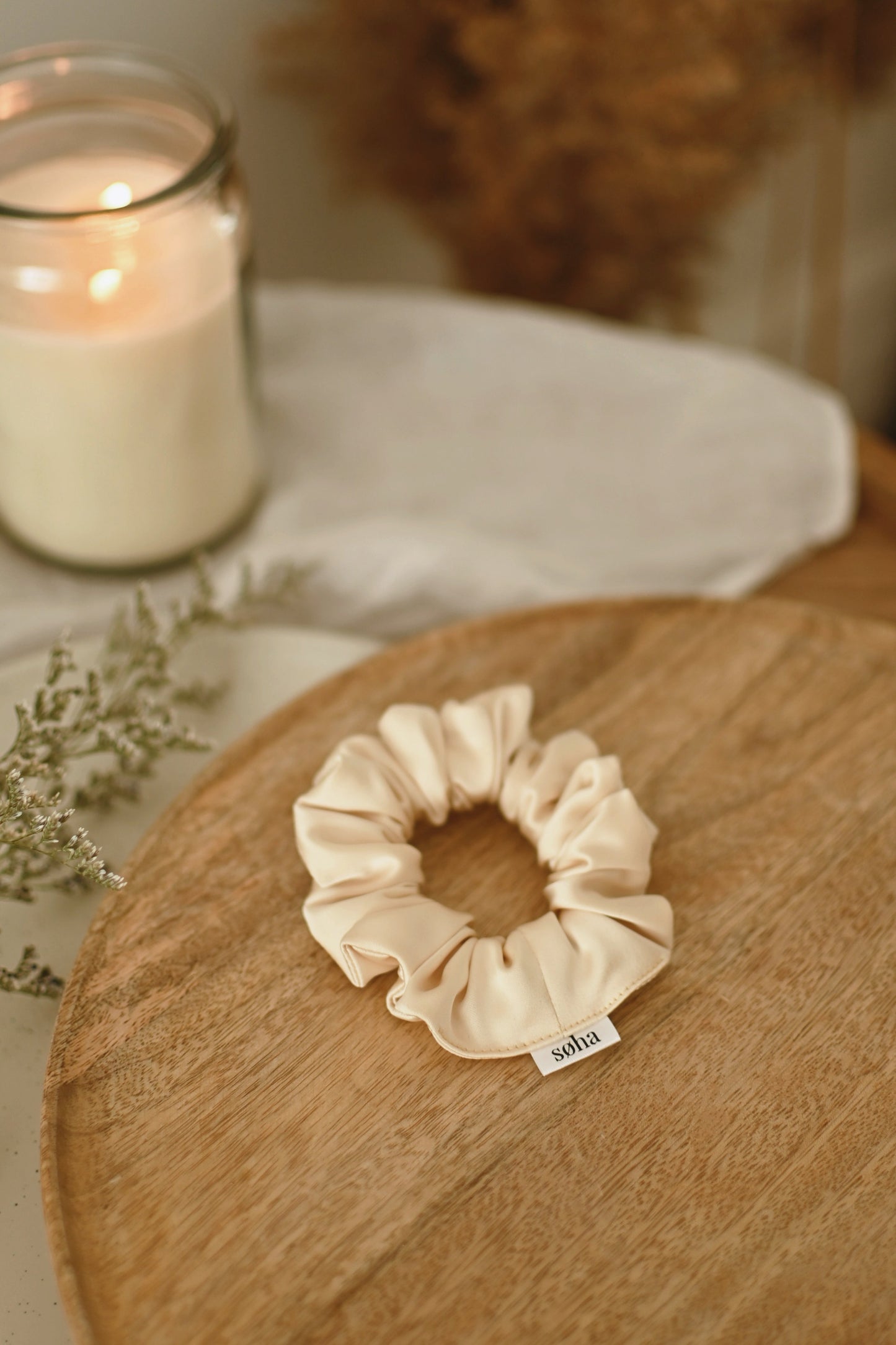 Chouchou en satin - Vanille