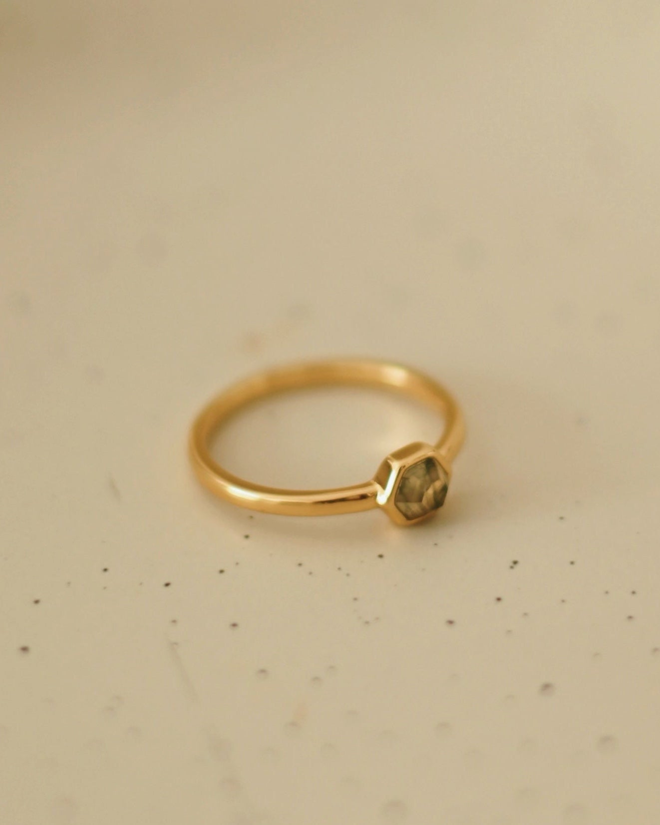 Bague Moss Agate - Vermeil
