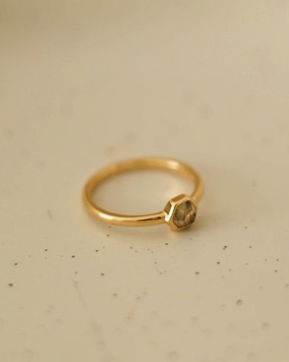 Bague Moss Agate - Vermeil