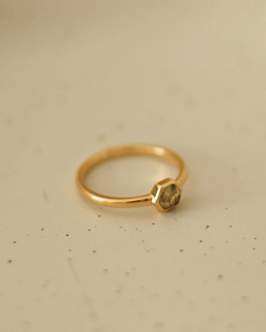 Bague Moss Agate - Vermeil