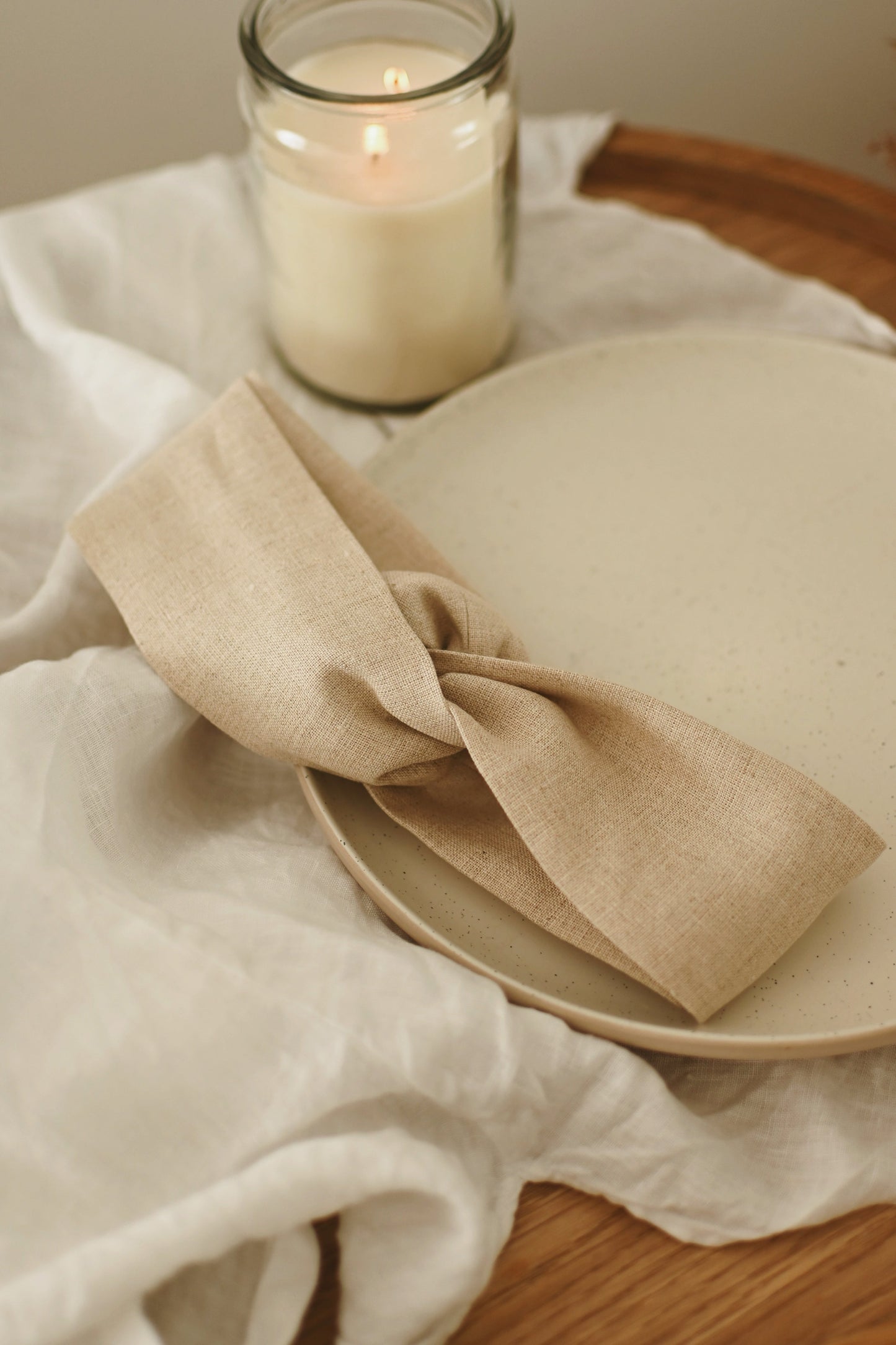 Bandeau torsadé en lin - Naturel brut