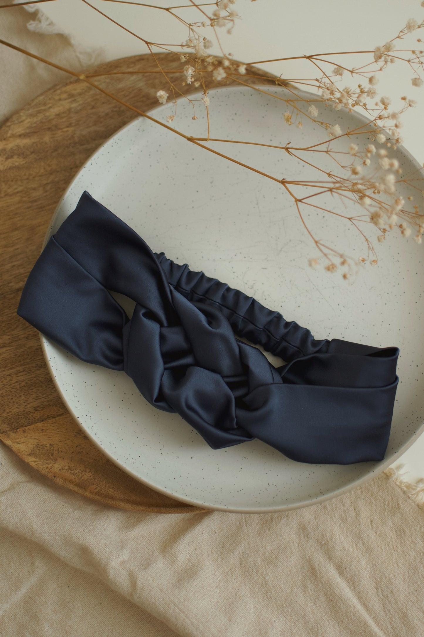Bandeau tressé en satin