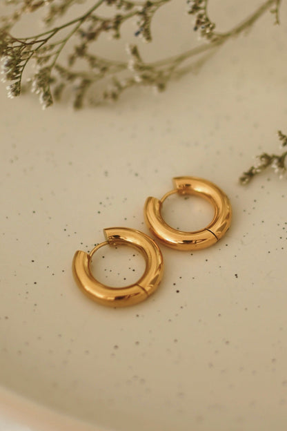 Boucles d'oreilles Bold Hoops 24 mm - Plaqué Or