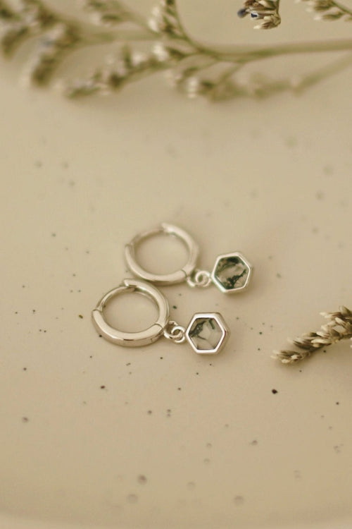 Boucles d'oreilles Moss Agate