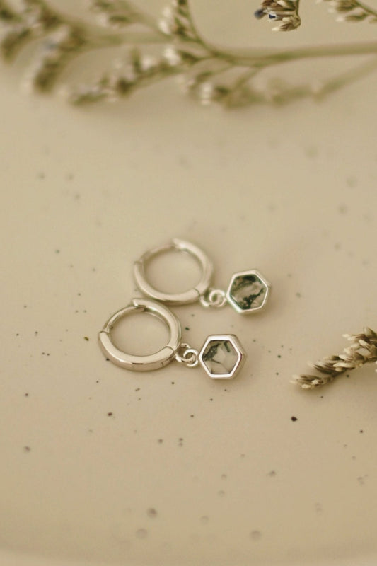 Boucles d'oreilles Moss Agate