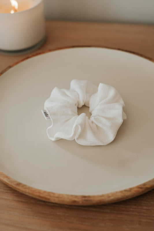 Chouchou en lin - Blanc cassé