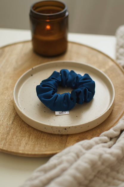 Chouchou en satin - Bleu royal