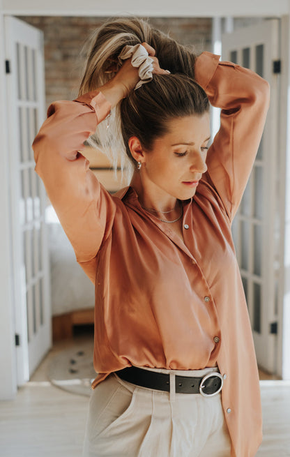 Chouchou en satin - Champagne