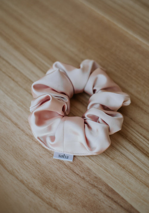 Chouchou en satin - Rose pâle
