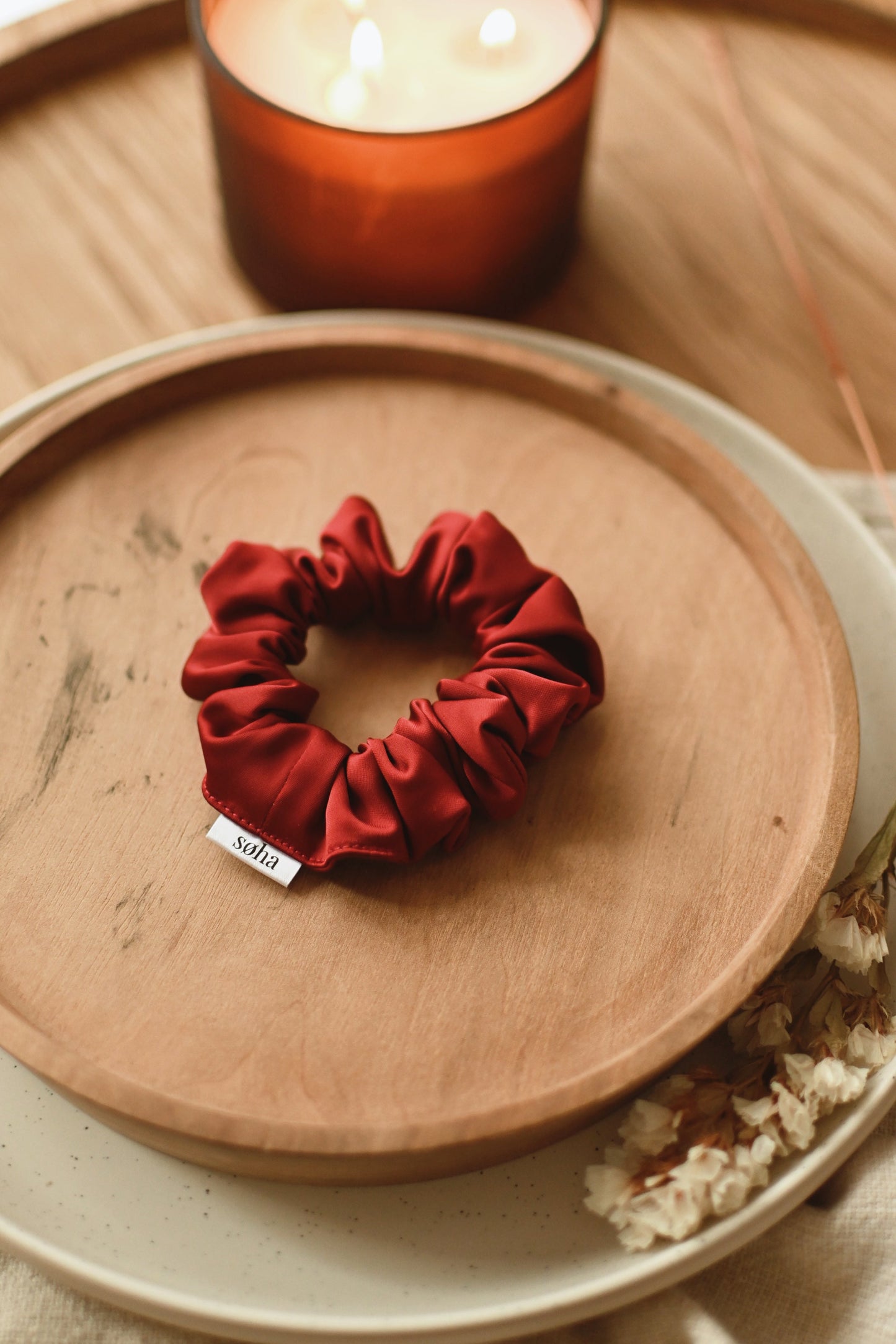 Chouchou en satin - Rouge vin