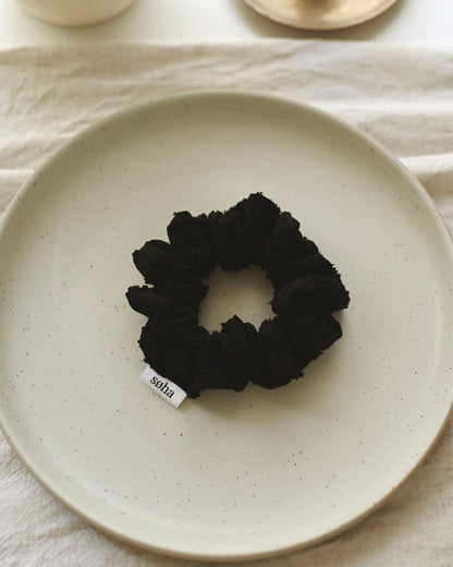 Chouchou texturé oversize - Noir
